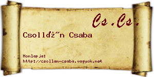 Csollán Csaba névjegykártya