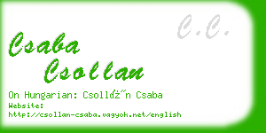 csaba csollan business card